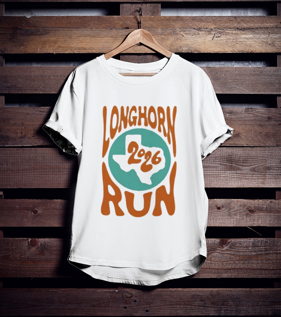 Texas Longhorn Run 2026 Event Logo With State T-Shirt
