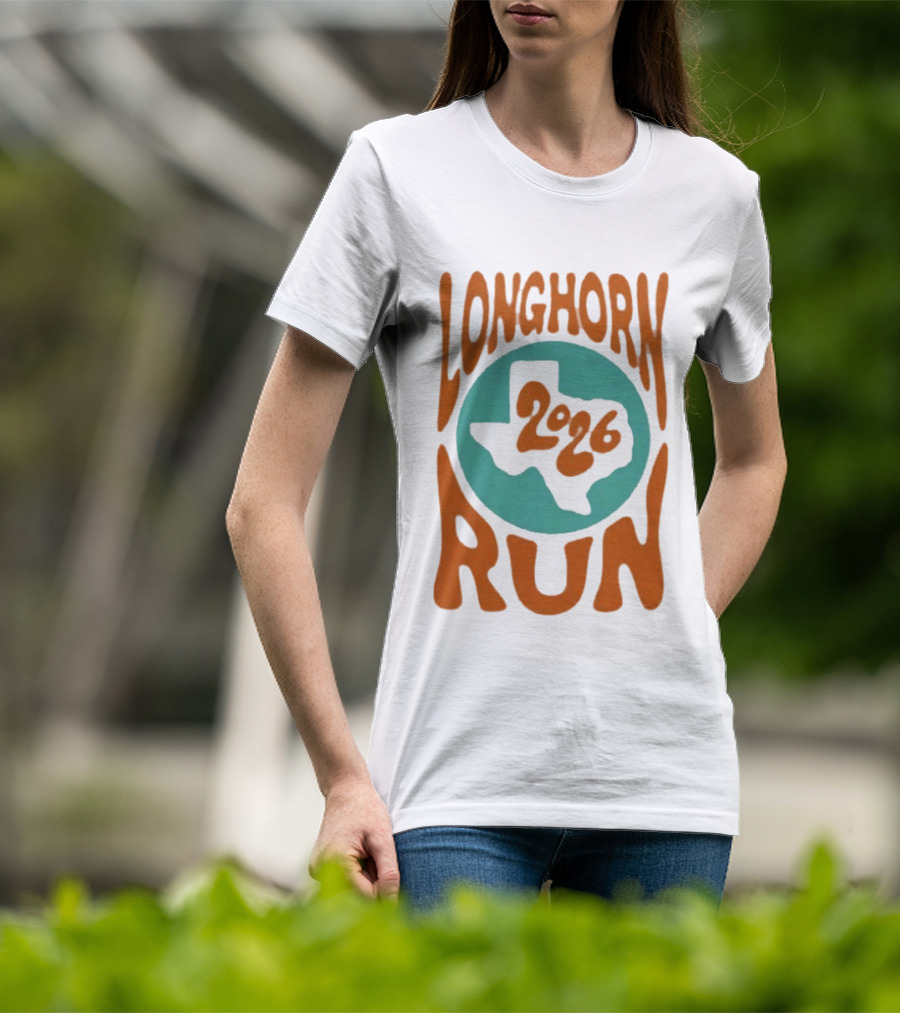 Texas Longhorn Run 2026 Event Logo With State T-Shirt