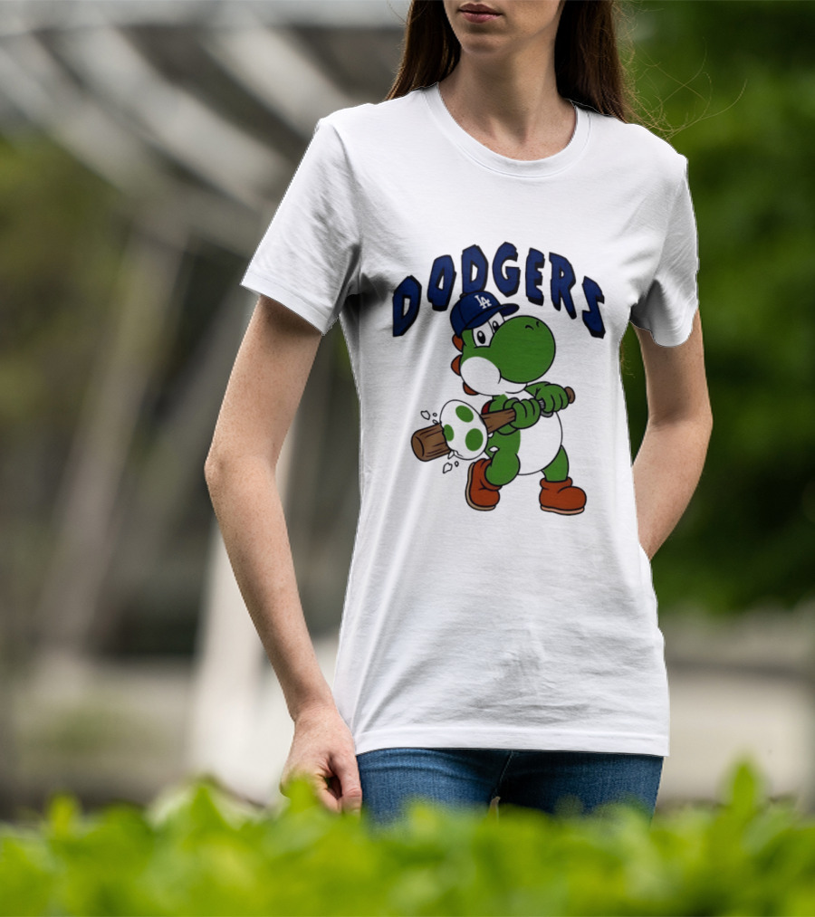 Los Angeles Dodgers Yoshi Baseball Batting Egg T-Shirt