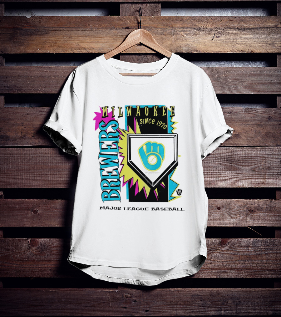 Milwaukee Brewers Major League Baseball Cooperstown Neon Since 1970 T-Shirt