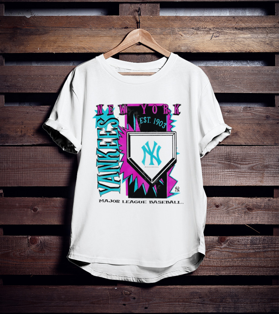 New York Yankees MLB Cooperstown Neon Field Est 1903 Major League Baseball T-Shirt