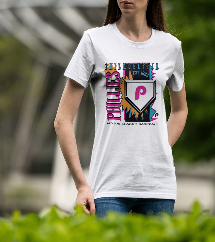 Philadelphia Phillies Major League Baseball Cooperstown Neon Field Est 1883 T-Shirt