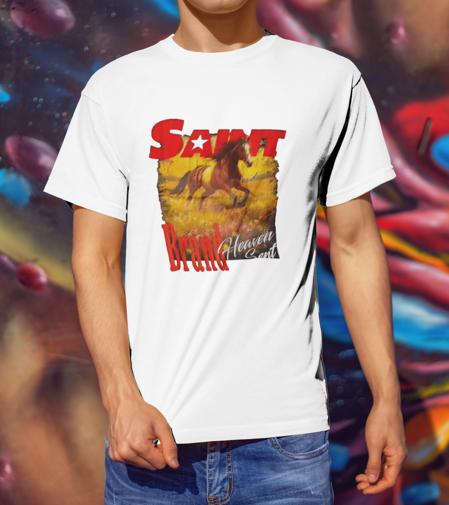 Saint Brand Heaven Sent Galloping Horse Wild West T-Shirt