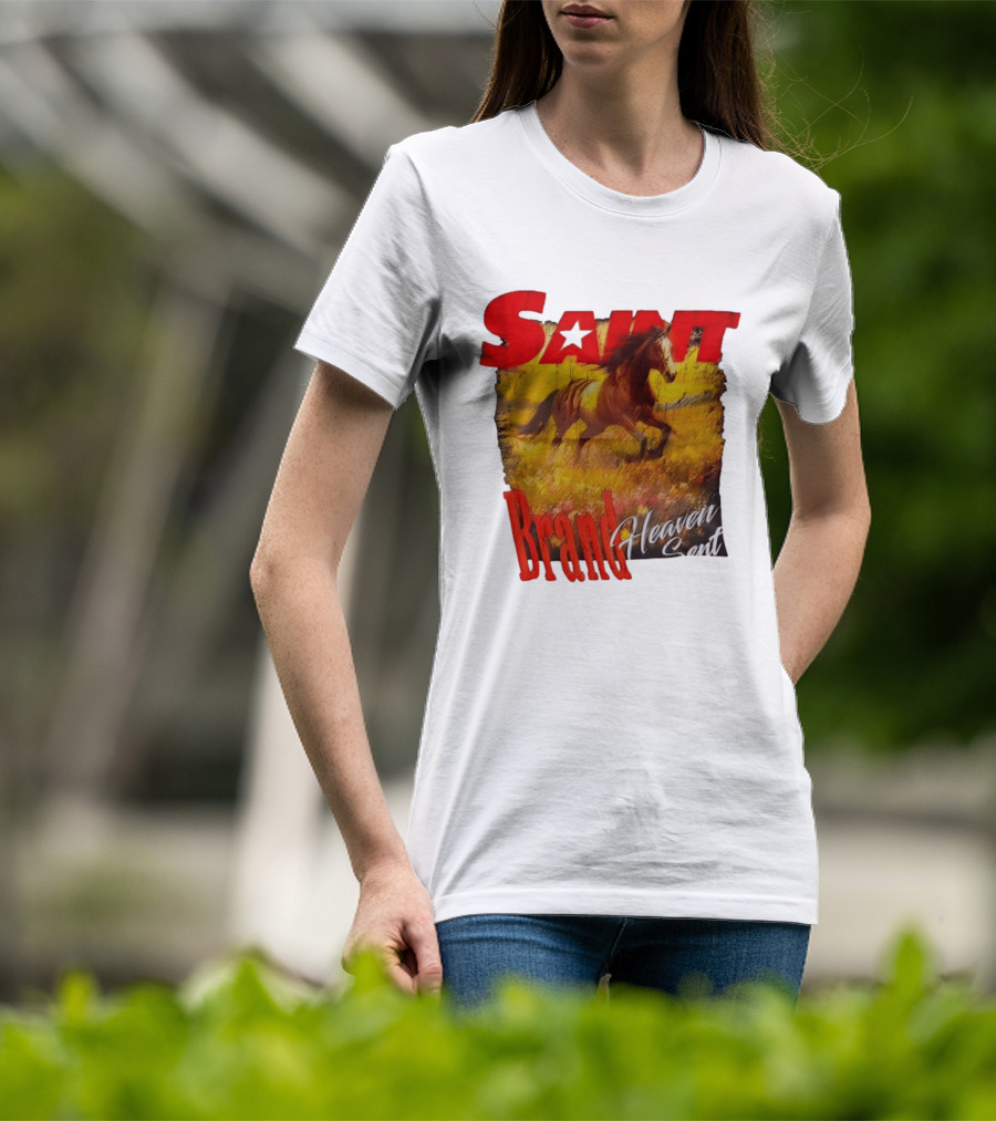 Saint Brand Heaven Sent Galloping Horse Wild West T-Shirt