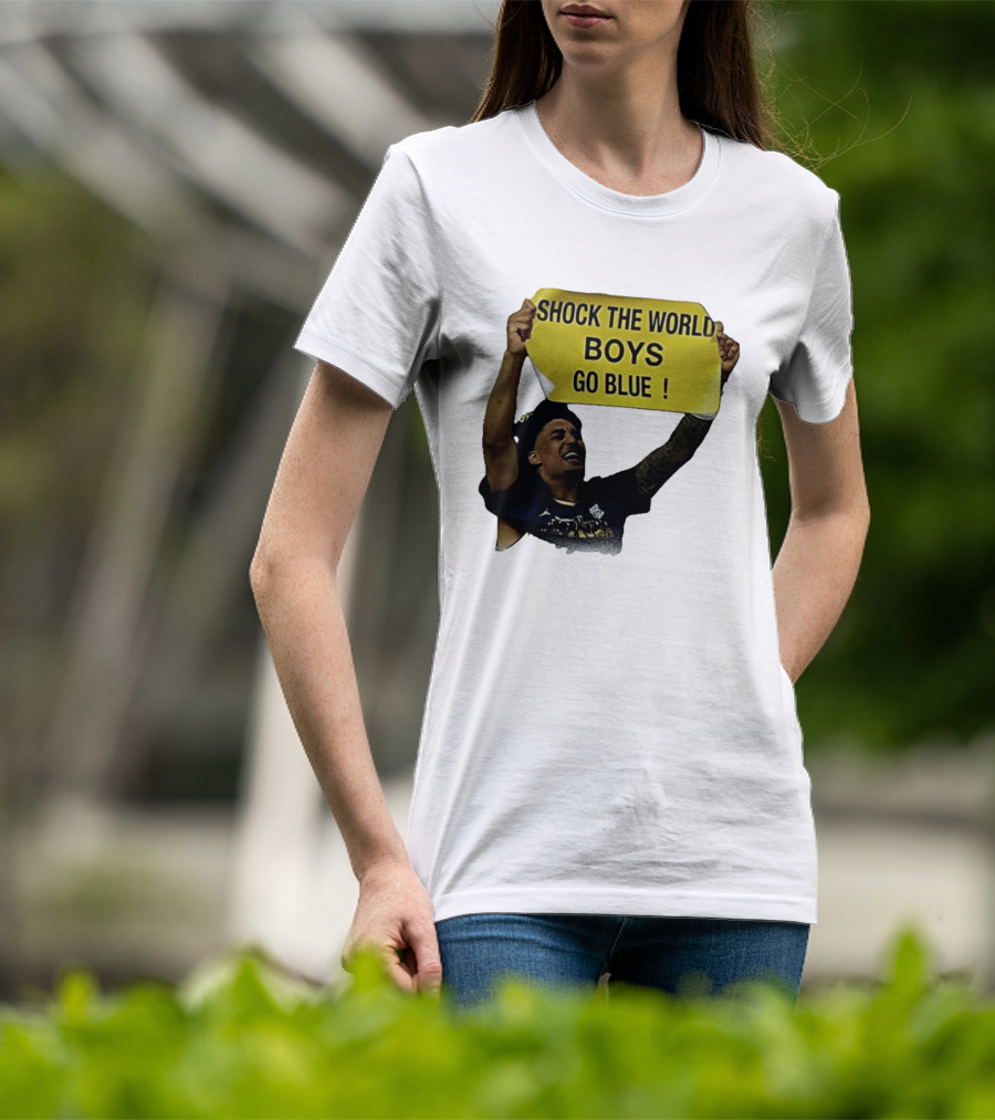 Shock The World Boys Go Blue Michigan Wolverines Basketball 2026 T-Shirt