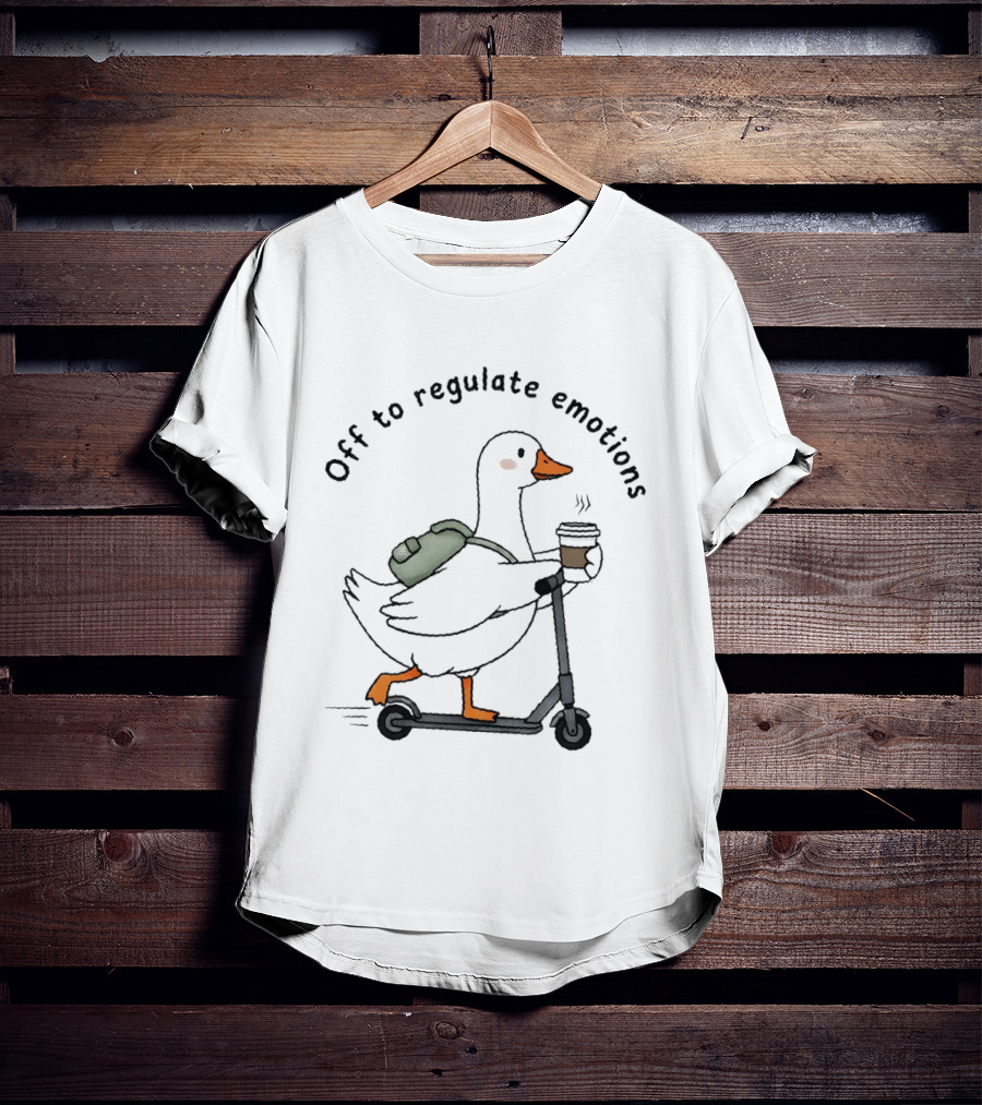 Silly Goose Scooter Off To Regulate Emotions Coffee Backpack T-Shirt