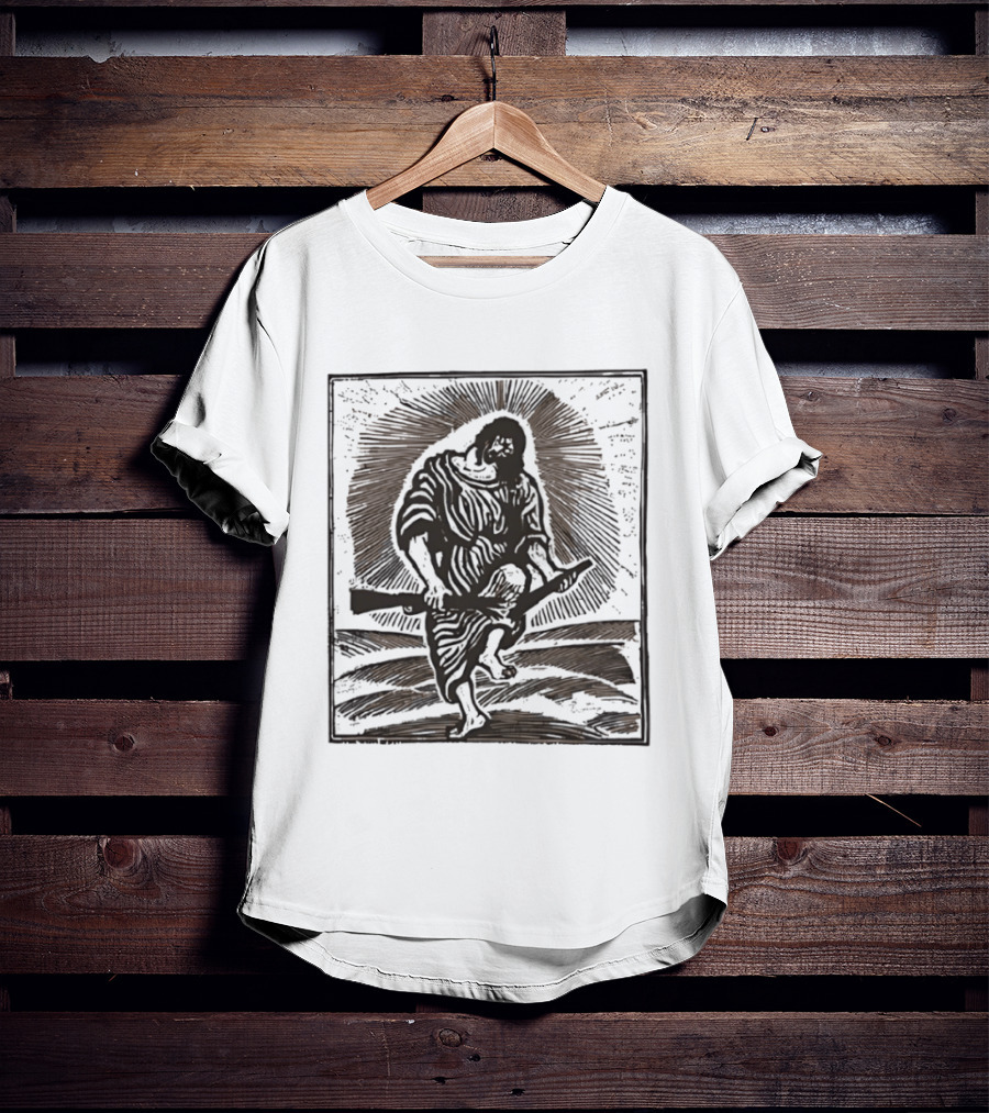 Christ Breaks The Rifle Anti War Symbolism Peaceful Resistance T-Shirt