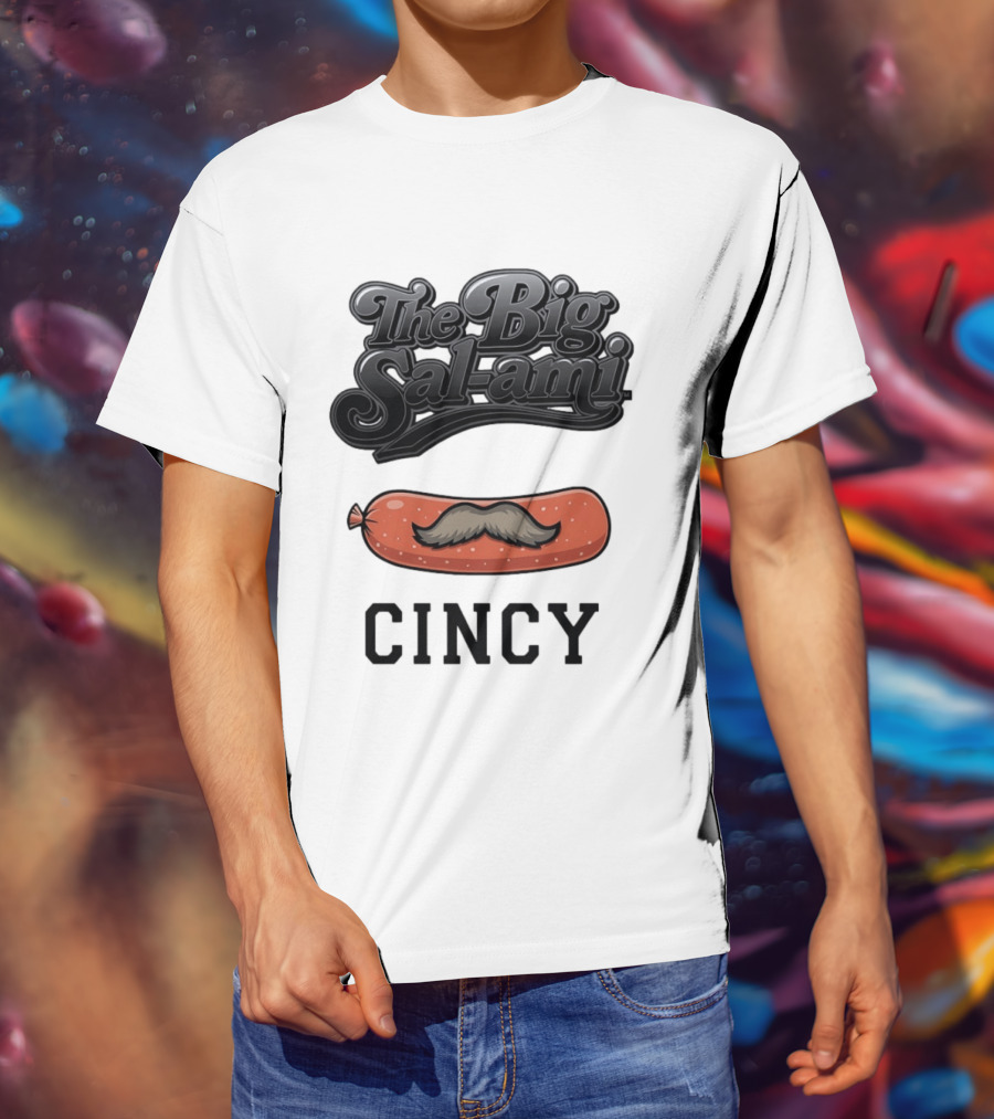The Big Salami Cincy Mustache T-Shirt