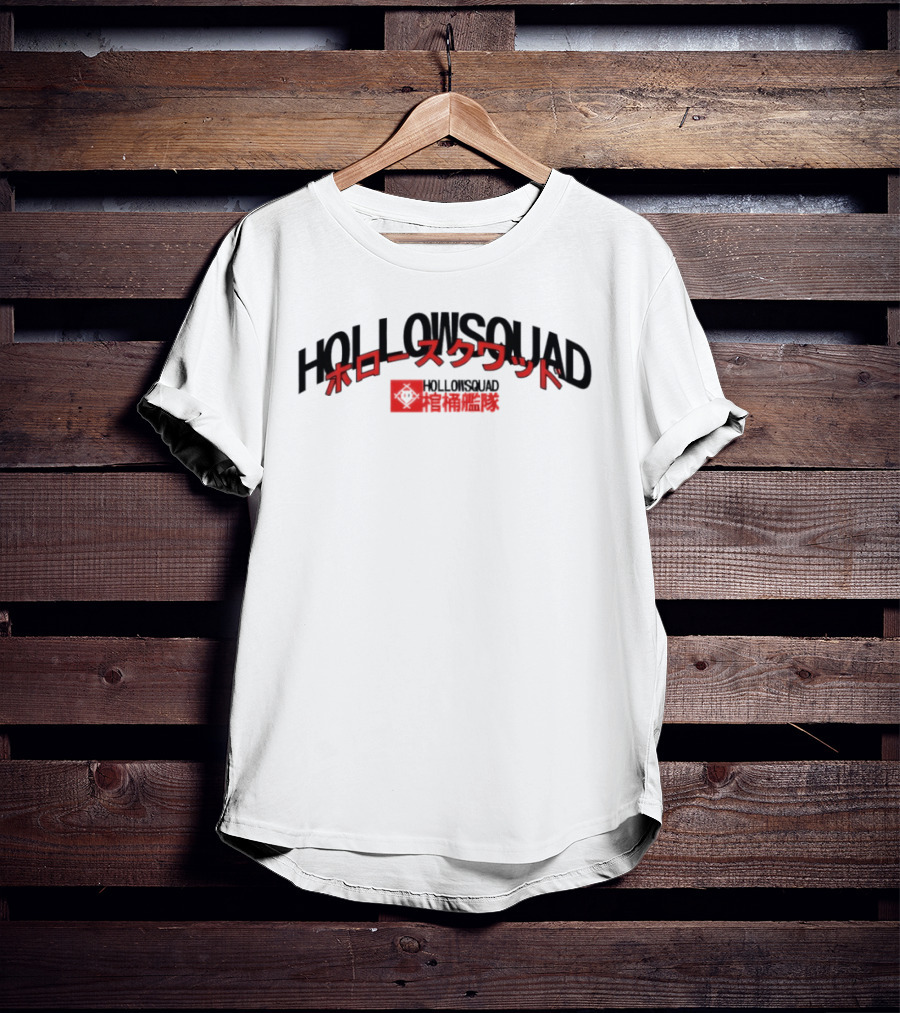 HOLLOWSQUAD Japanese Text Red And Black 3 Piece T-Shirt