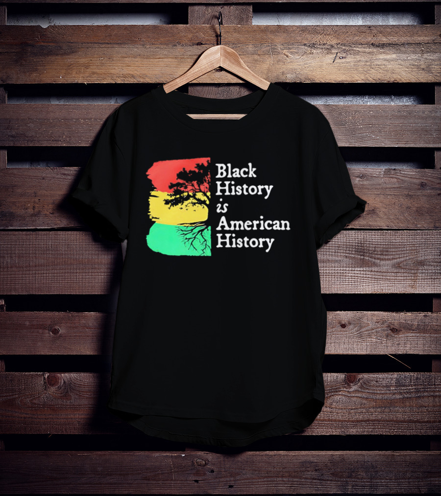 Black History Is American History Ghana Flag T-Shirt