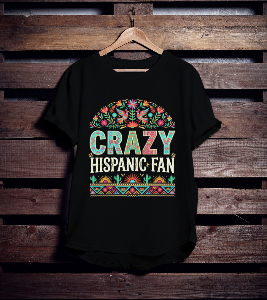 Crazy Hispanic Fan Spurs San Antonio Basketball Game Day 2026 Vibrant Celebration T-Shirt