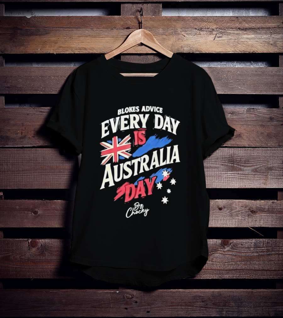 Blokes Advice Every Day Is Australia Day UK Flag By Chizy T-Shirt