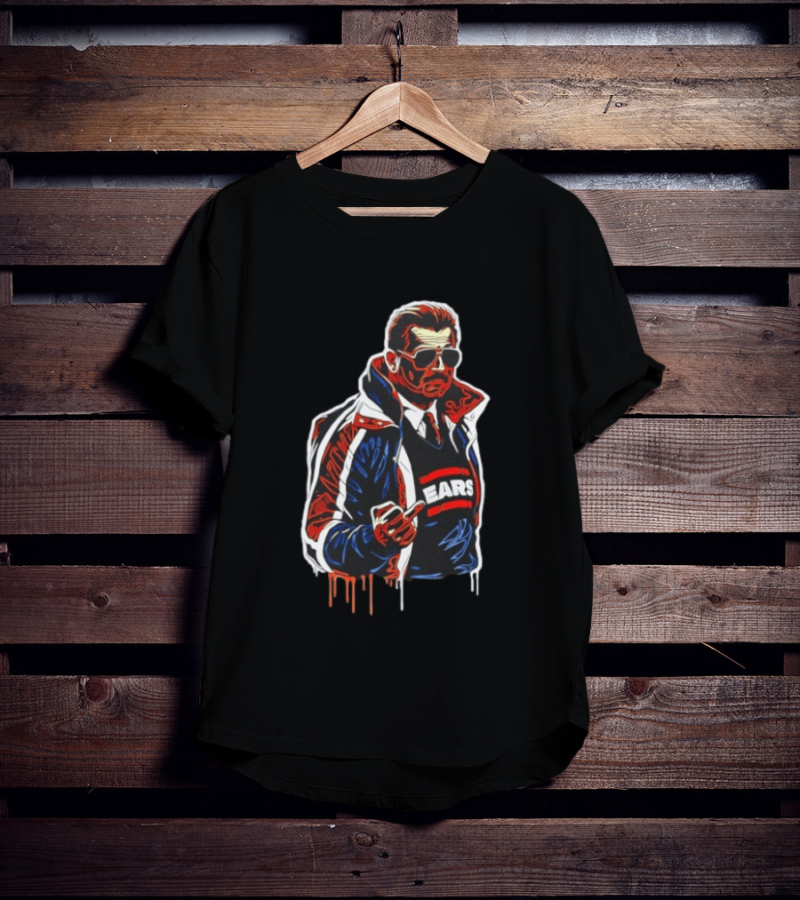 Mike Ditka Chicago Bears Coach Middle Finger Ears T-Shirt