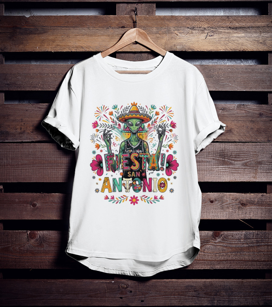 Fiesta San Antonio Alien Victor Wembanyama Mexico Spurs Basketball Floral T-Shirt