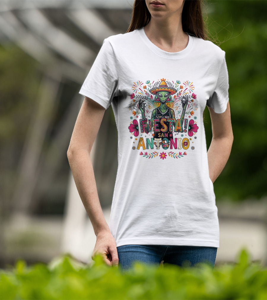 Fiesta San Antonio Alien Victor Wembanyama Mexico Spurs Basketball Floral T-Shirt