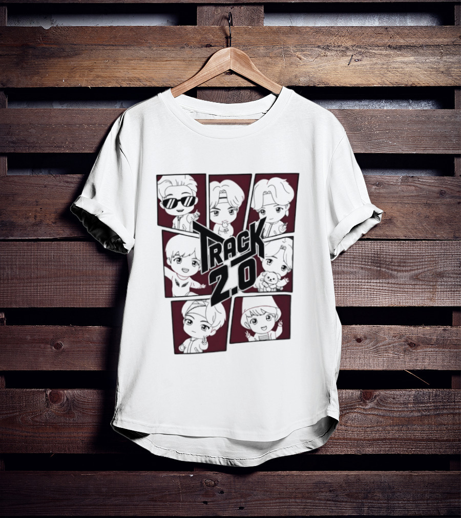BTS Track 2.0 Chibi Kpop Cartoon T-Shirt