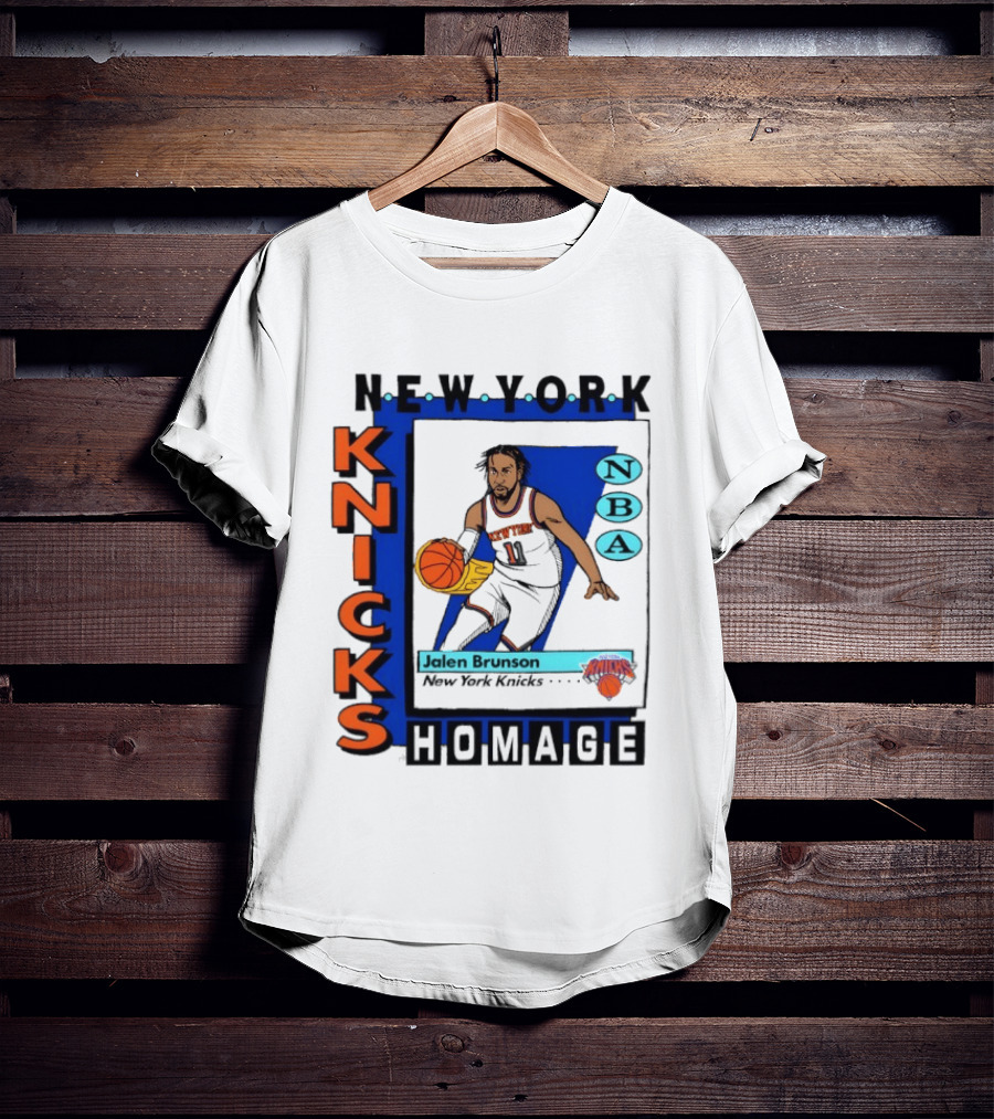 Jalen Brunson New York Knicks NBA Homage Topps Trading Card T-Shirt