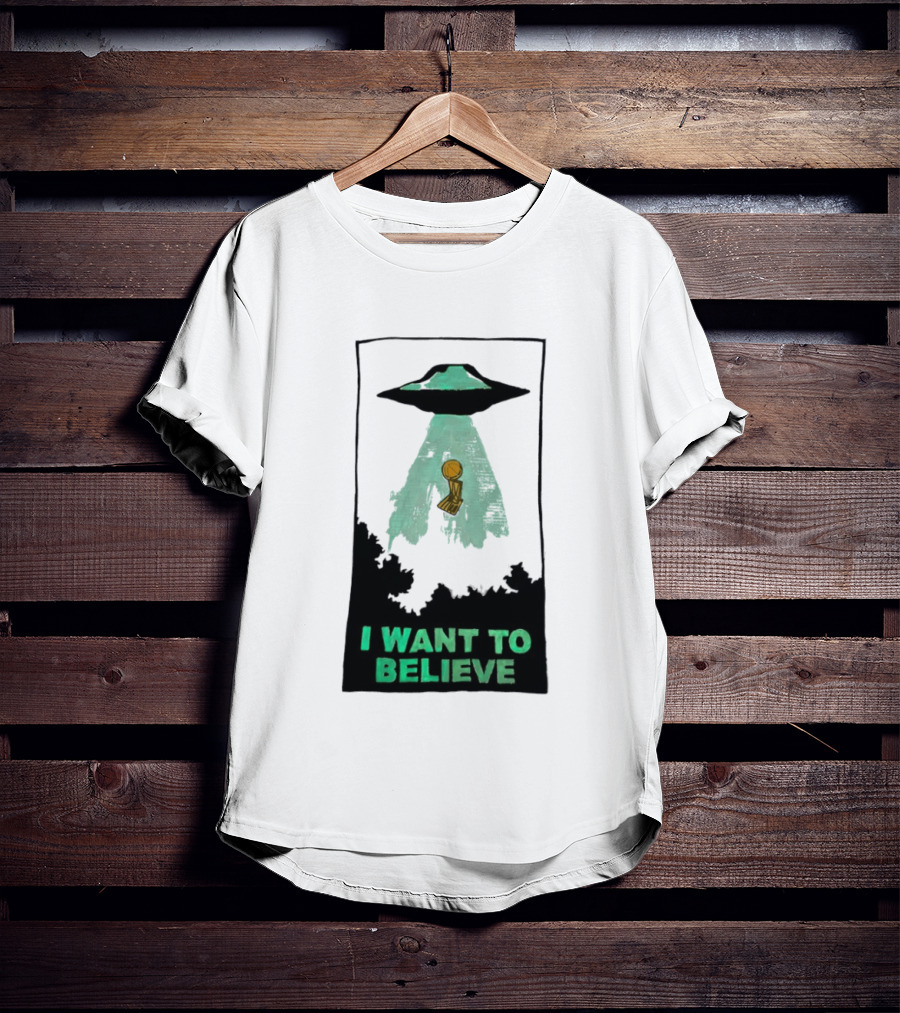 The X Files UFO I Want To Believe NBA Championship Trophy T-Shirt