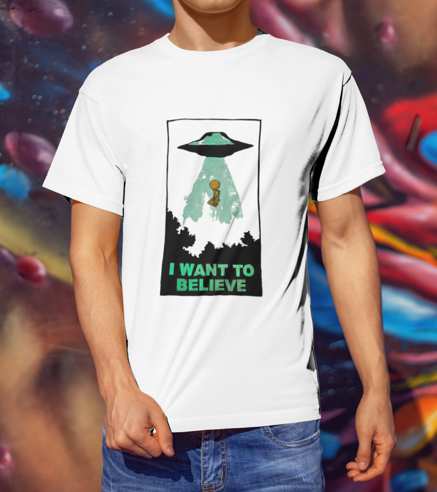 The X Files UFO I Want To Believe NBA Championship Trophy T-Shirt