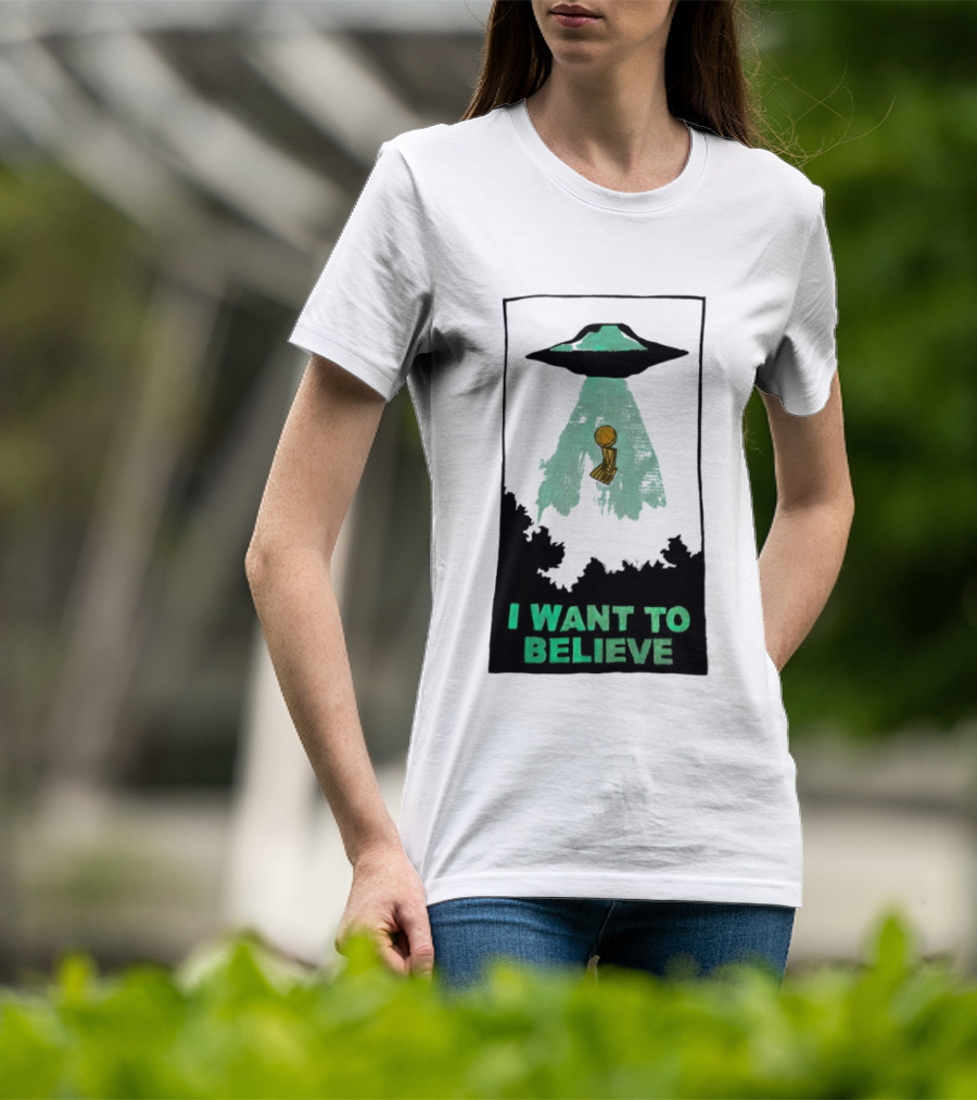 The X Files UFO I Want To Believe NBA Championship Trophy T-Shirt