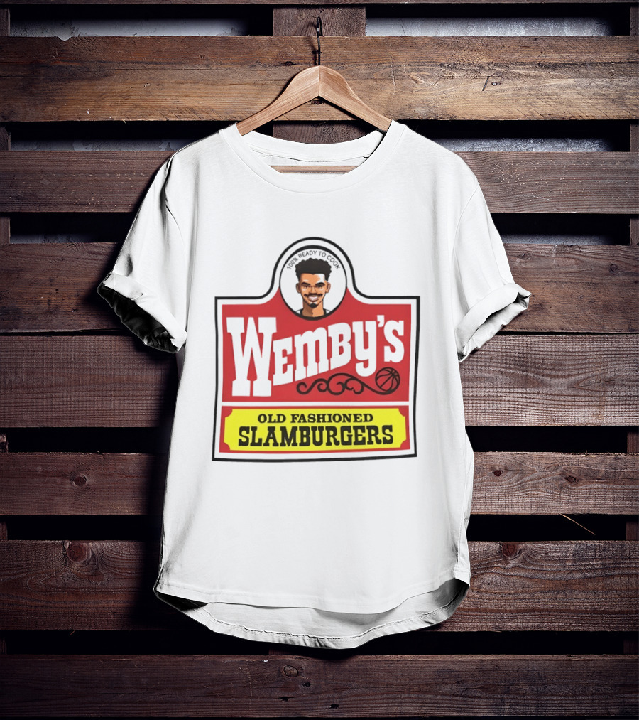 Wemby's Old Fashioned Slamburgers Spurs Basketball Cook T-Shirt