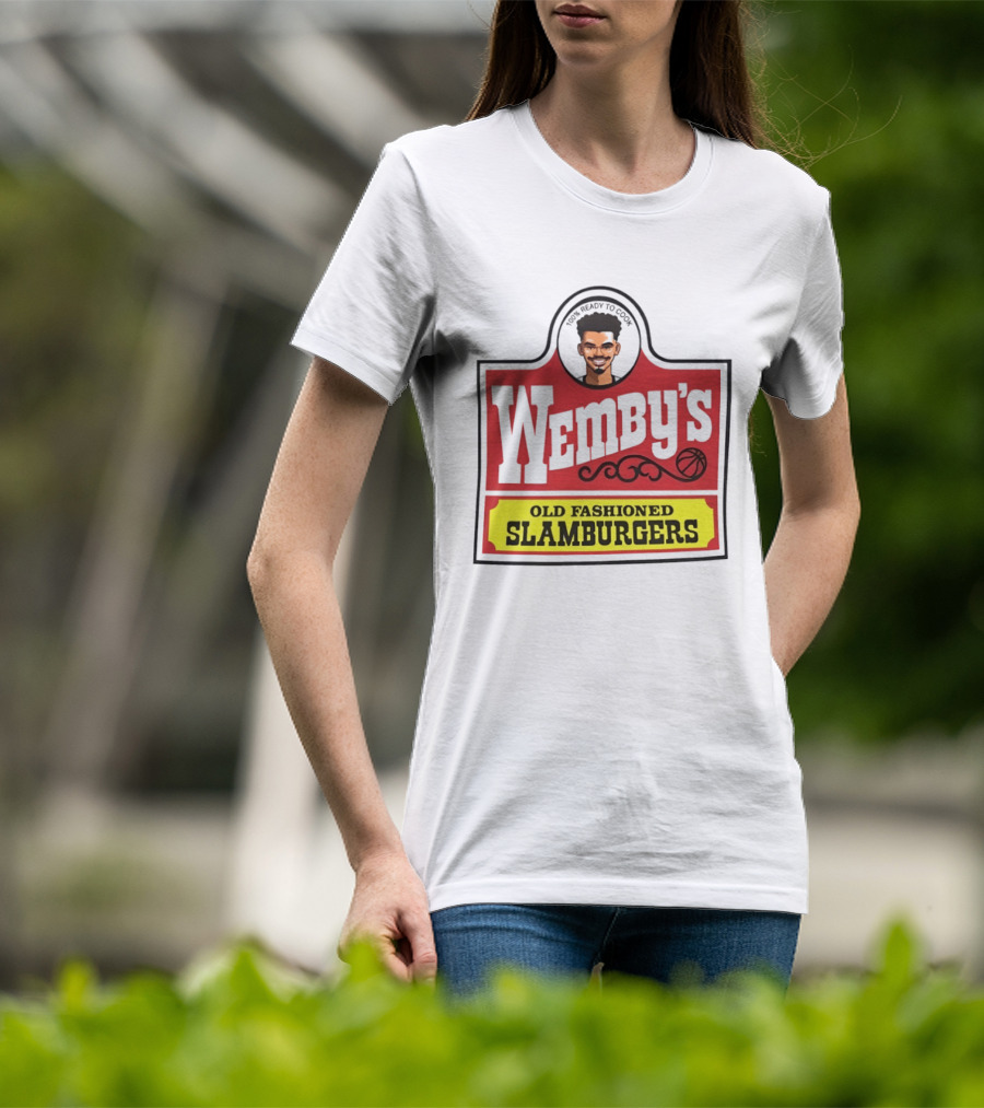 Wemby's Old Fashioned Slamburgers Spurs Basketball Cook T-Shirt