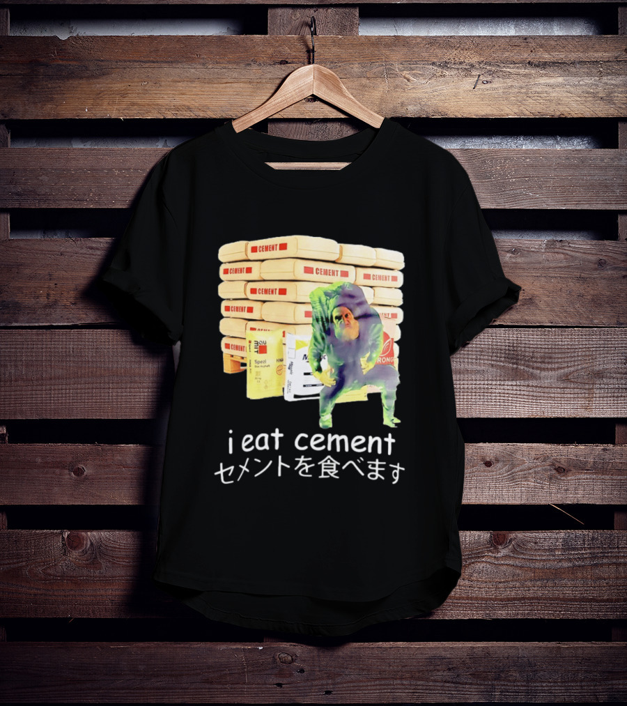I Eat Cement Cement Bags Stack Monster T-Shirt