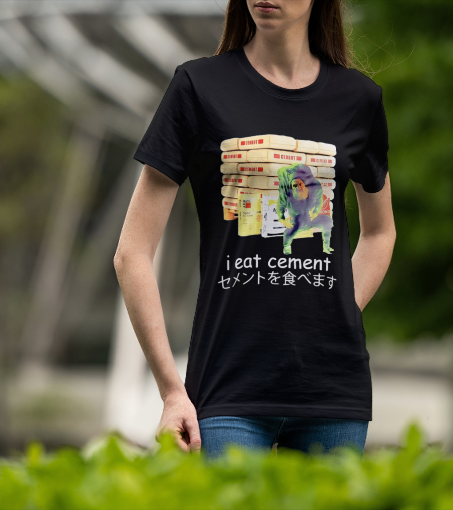 I Eat Cement Cement Bags Stack Monster T-Shirt