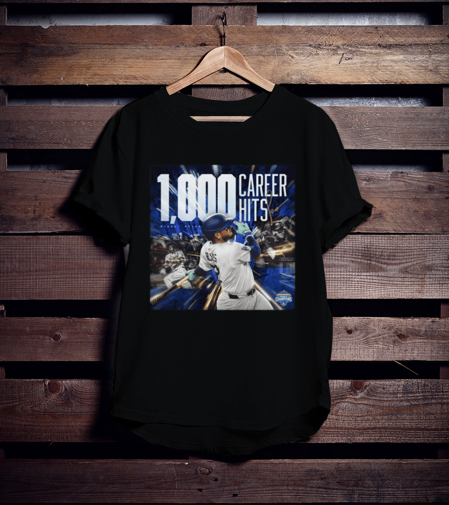 1000 Career Hits Dodgers MLB Champions Celebrating Milestone T-Shirt