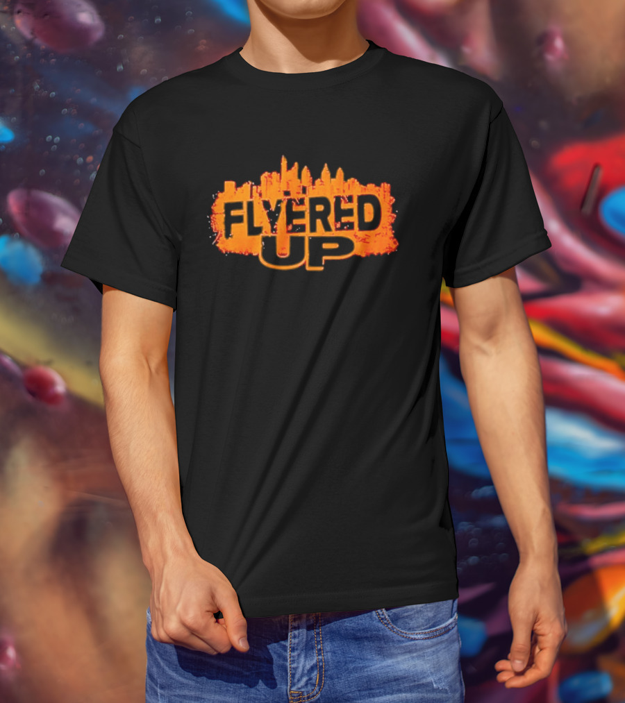 Philadelphia Flyers Flyered Up Skyline Orange Cityscape T-Shirt