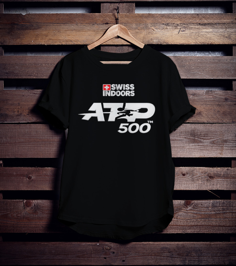 Swiss Indoors ATP 500 Tennis Tournament Logo With Swiss Cross T-Shirt