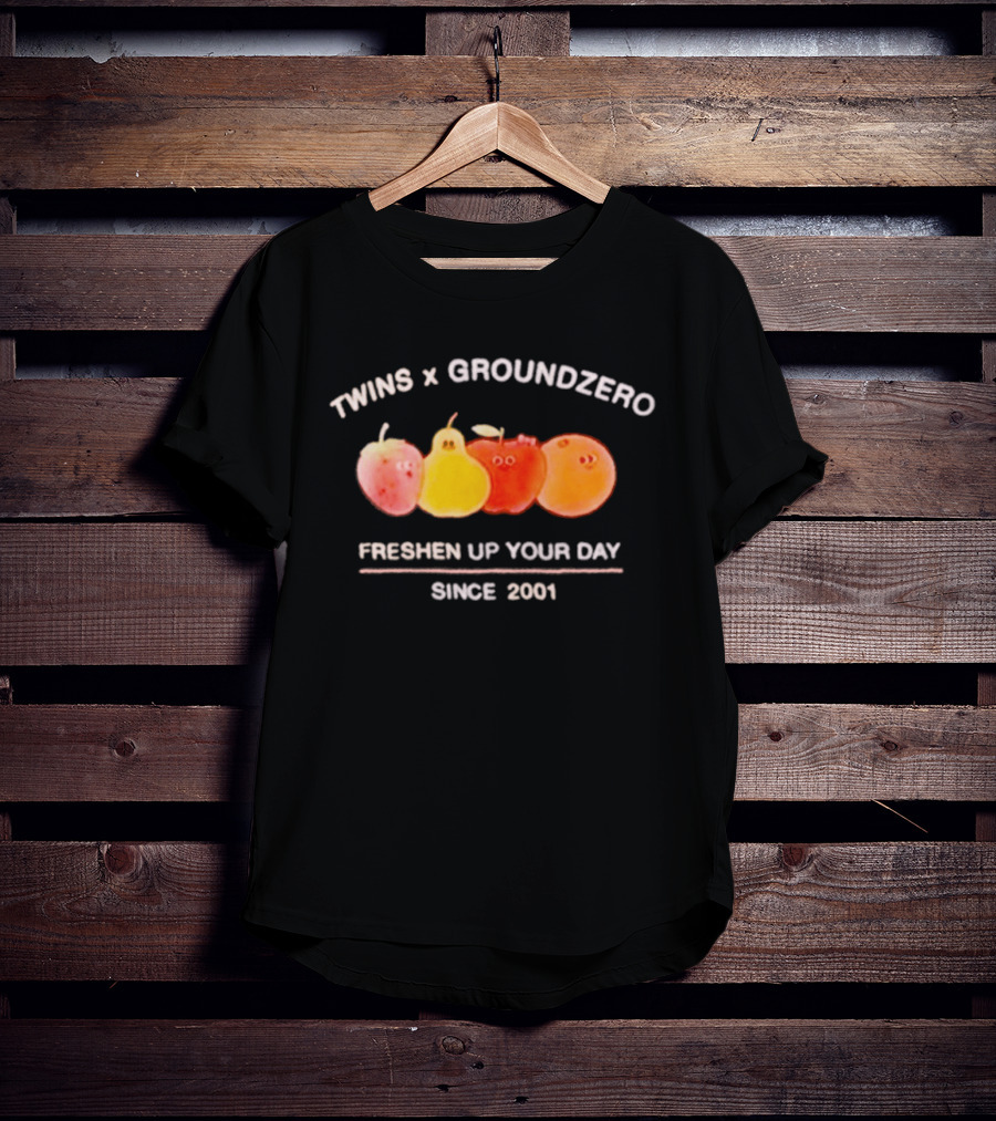 Twins X Groundzero Freshen Up Your Day Fruit Design Since 2001 T-Shirt