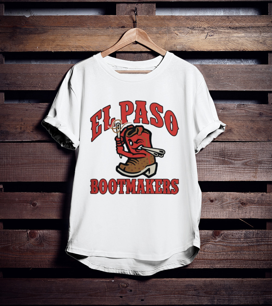 El Paso Bootmakers Winking Cowboy Boot Holding Lasso And Scissors T-Shirt