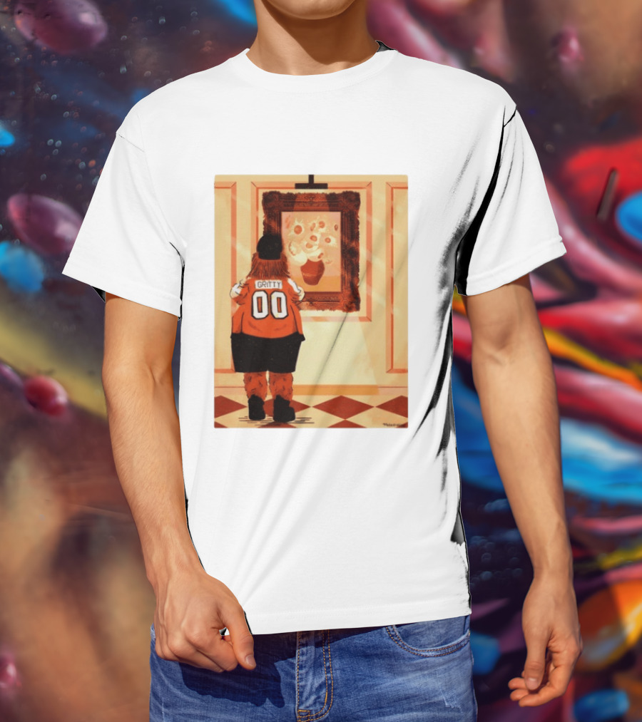 Gritty Philadelphia Flyers Meets Vincent Van Gogh Sunflowers Museum Exhibit T-Shirt