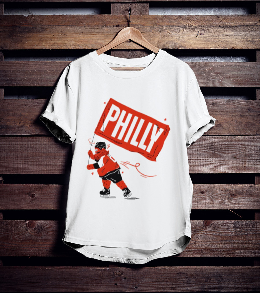 Gritty Philly Flag Philadelphia Flyers Hockey Rally Fan T-Shirt