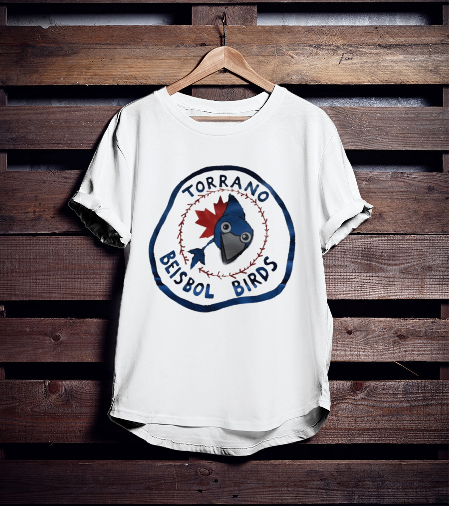 Torrano Beisbol Birds Blue Jay Red Maple Leaf Circle T-Shirt