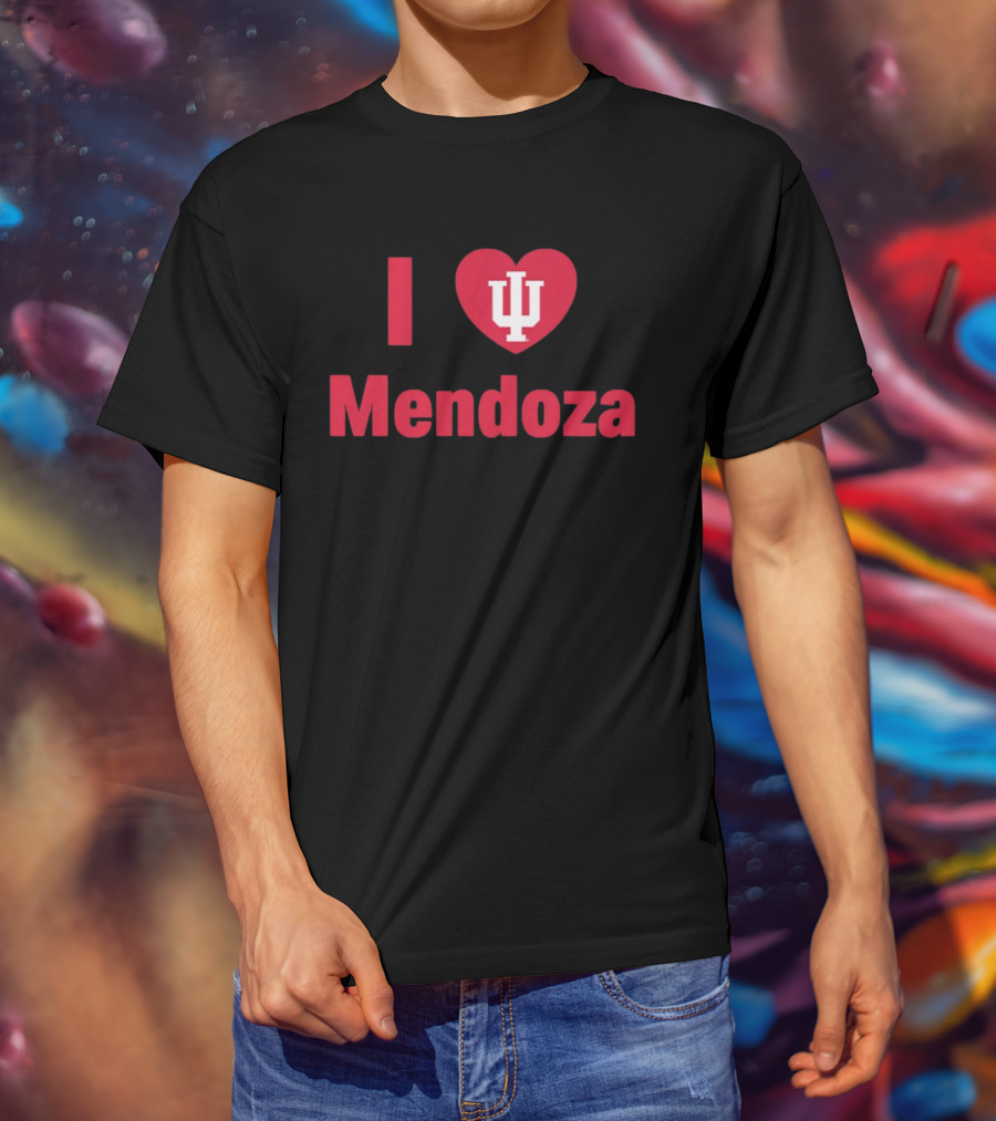 Indiana Hoosiers Football I Love IU Mendoza T-Shirt