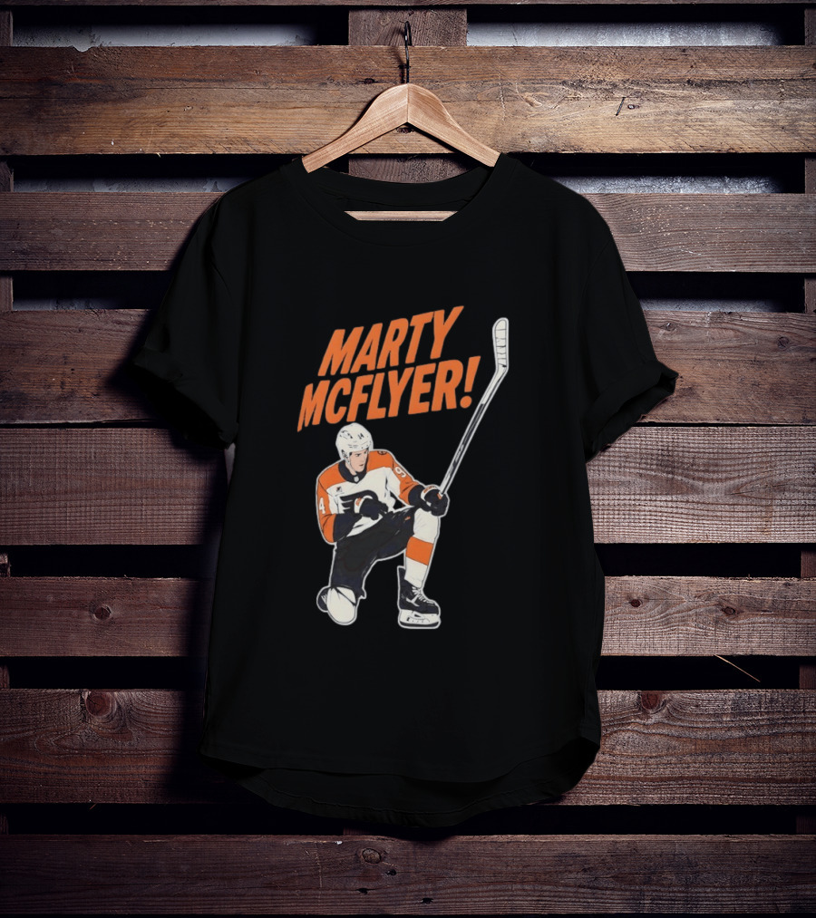 Marty McFlyer Philadelphia Flyers Hockey NHL 2026 Retro Mashup T-Shirt