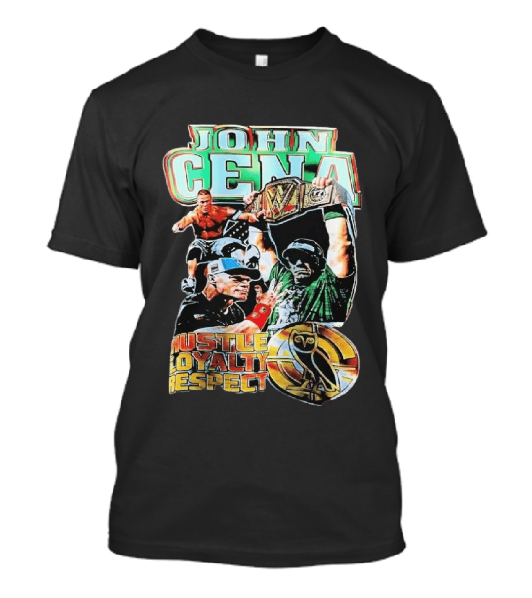 OVO WWE 2026 John Cena Hustle Loyalty Respect Championship Belt Owl T-Shirt