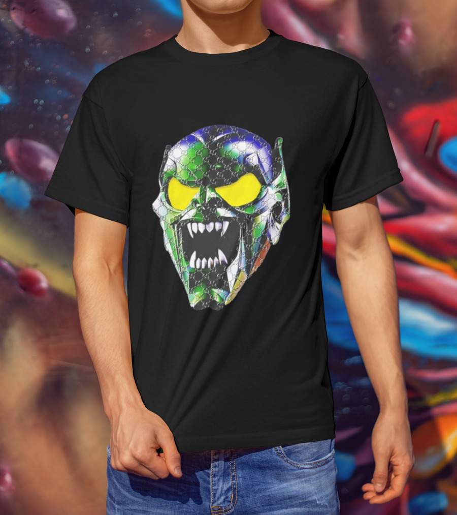Spider Man Green Goblin Fierce Face With Distinct Texture T-Shirt