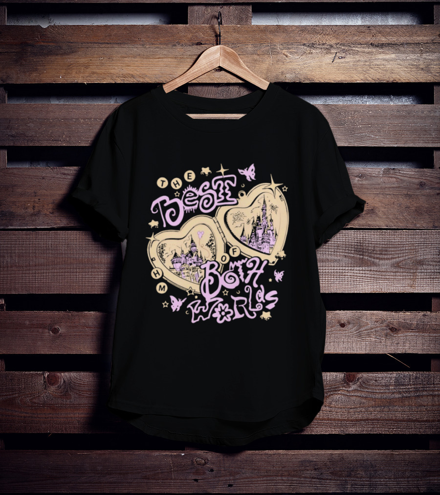 The Best Of Both Worlds Hearts Butterflies Castle Stars T-Shirt