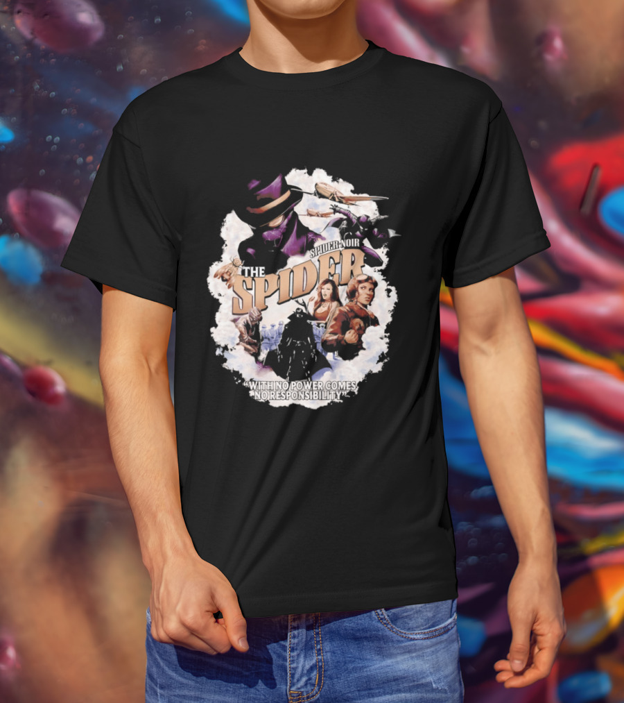 The Spider With No Power Comes No Responsibility Noir Classic Action T-Shirt