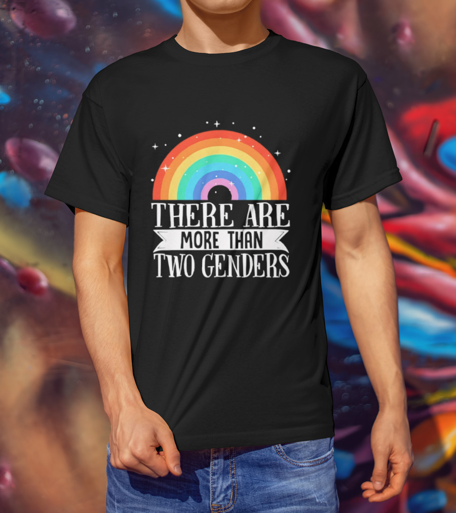 There Are More Than Two Genders Rainbow Pride LGBTQ+ Awareness T-Shirt