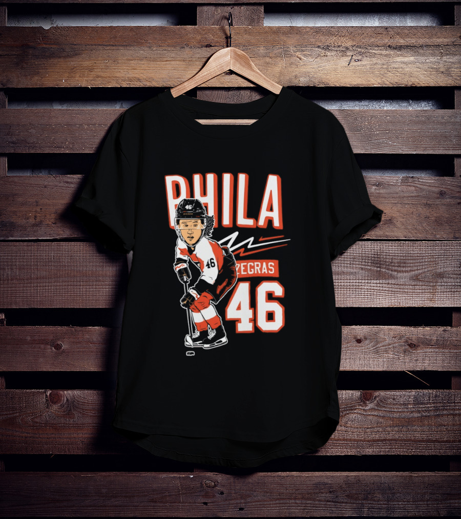 Phila Zegras 46 Caricature Philadelphia Flyers NHL Hockey 2026 T-Shirt
