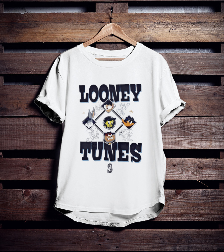 Seattle Mariners Looney Tunes Characters Collaboration T-Shirt