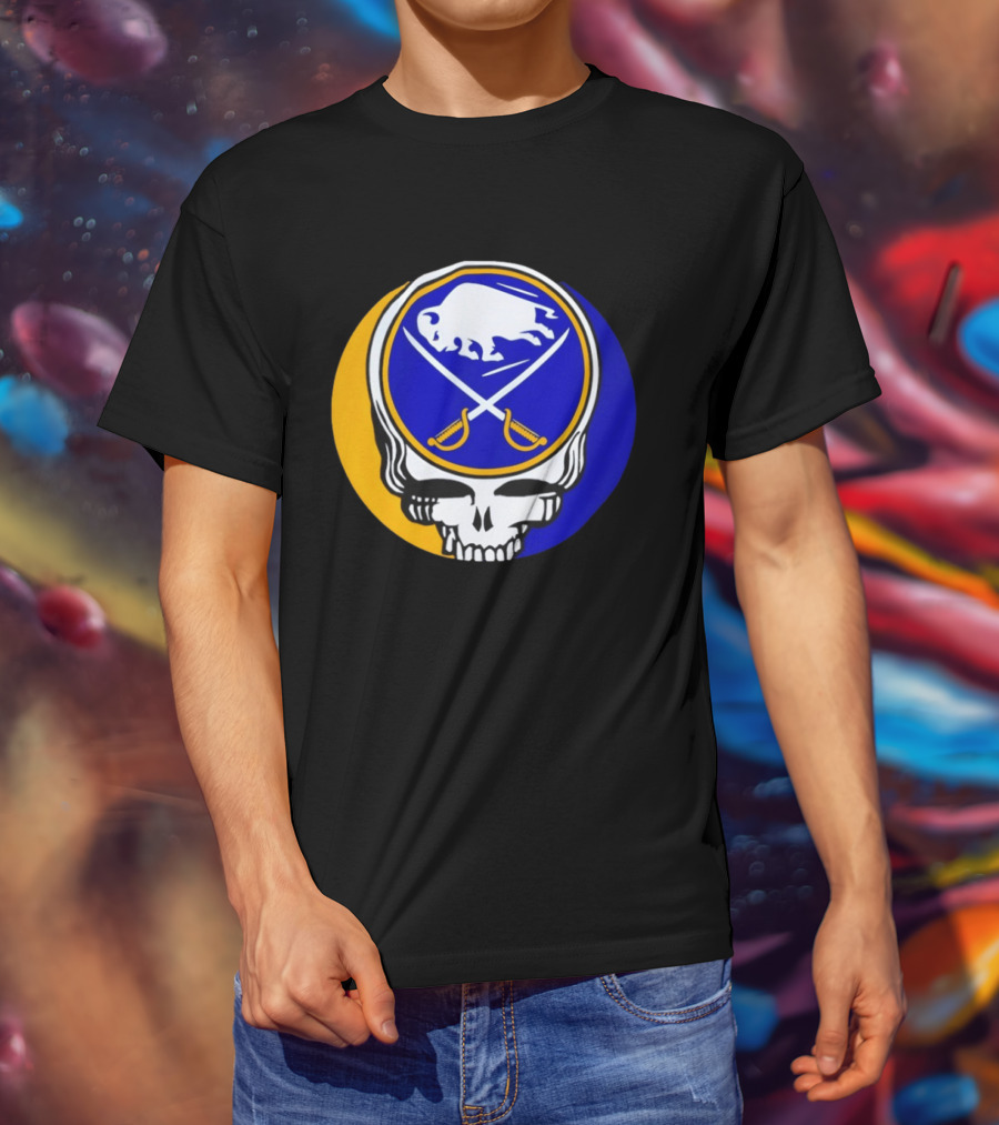 Buffalo Sabres Grateful Dead Steal Your Face Hockey 2026 Collaboration T-Shirt