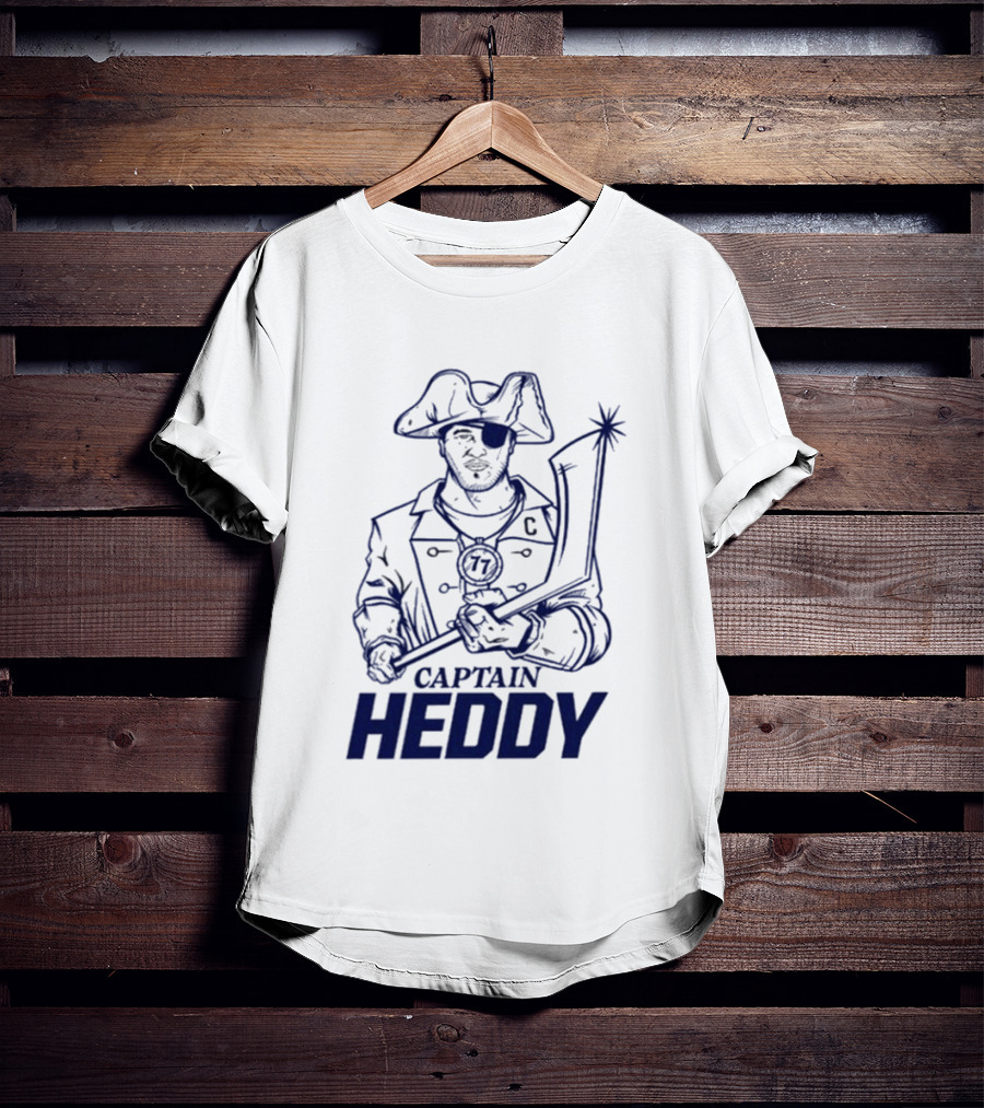 Captain Heddy C Logo Pirate Eye Patch Sword T-Shirt