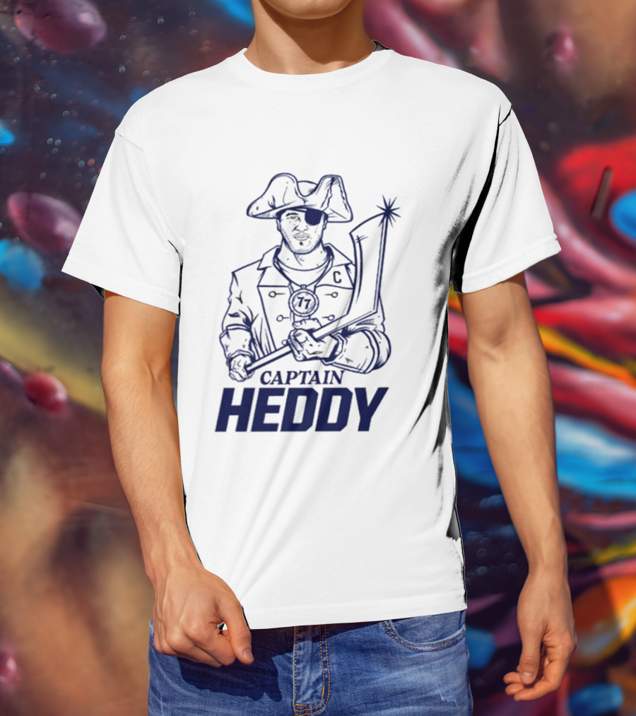 Captain Heddy C Logo Pirate Eye Patch Sword T-Shirt