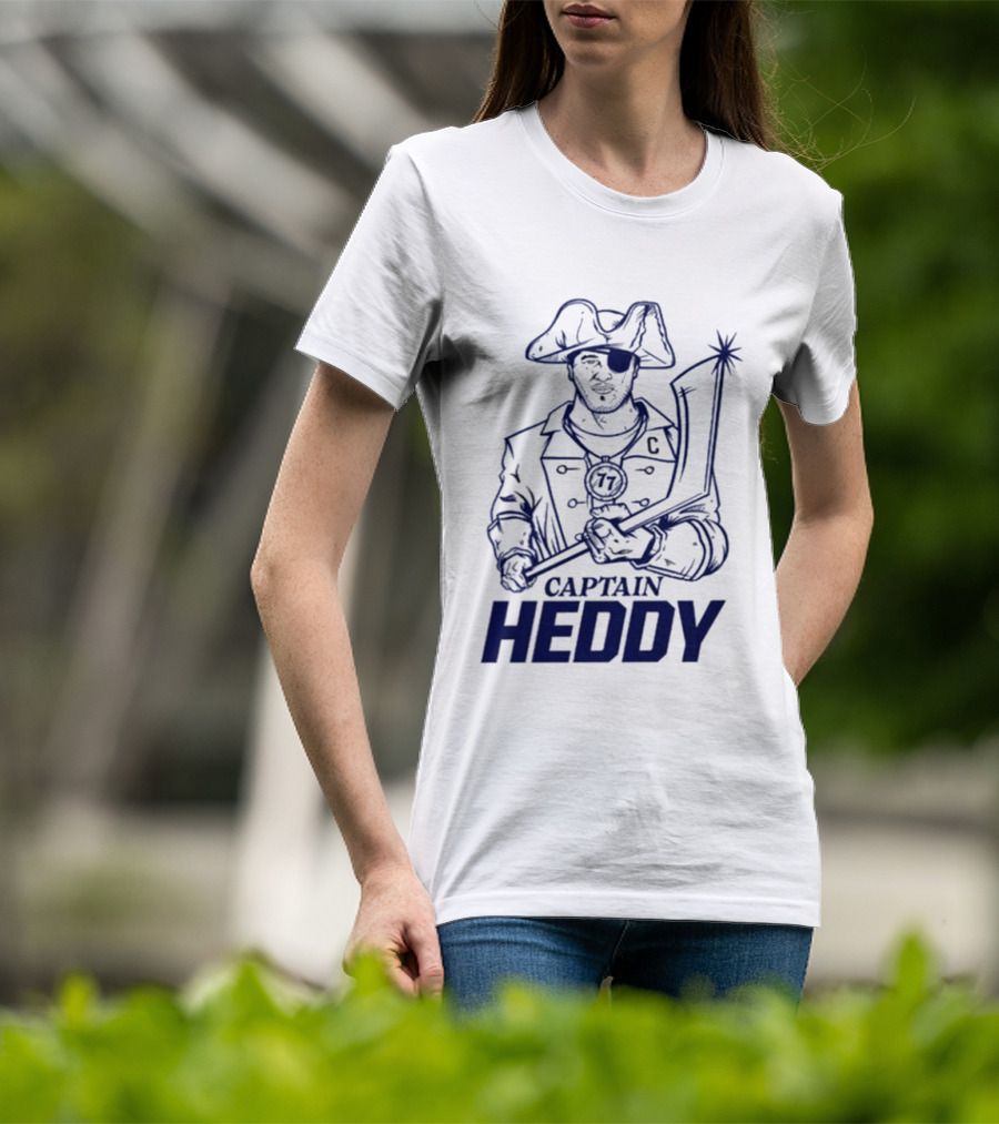 Captain Heddy C Logo Pirate Eye Patch Sword T-Shirt