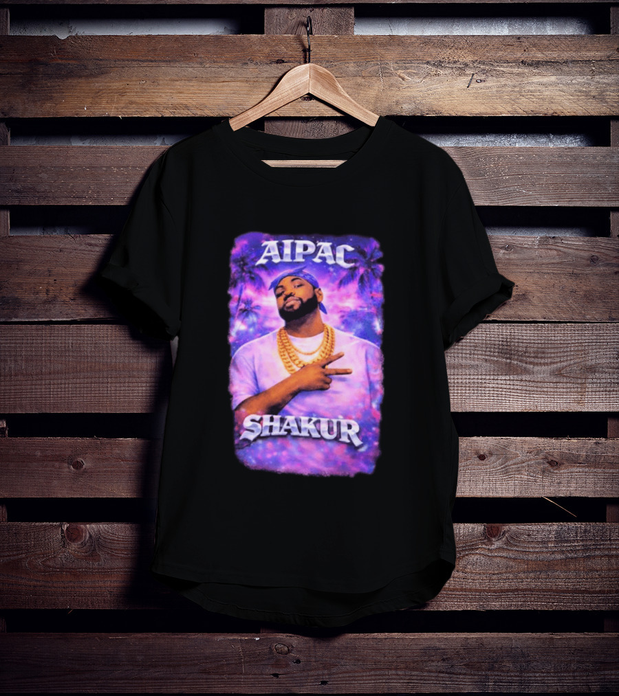 Aipac Shakur Bandana Chains Purple T-Shirt